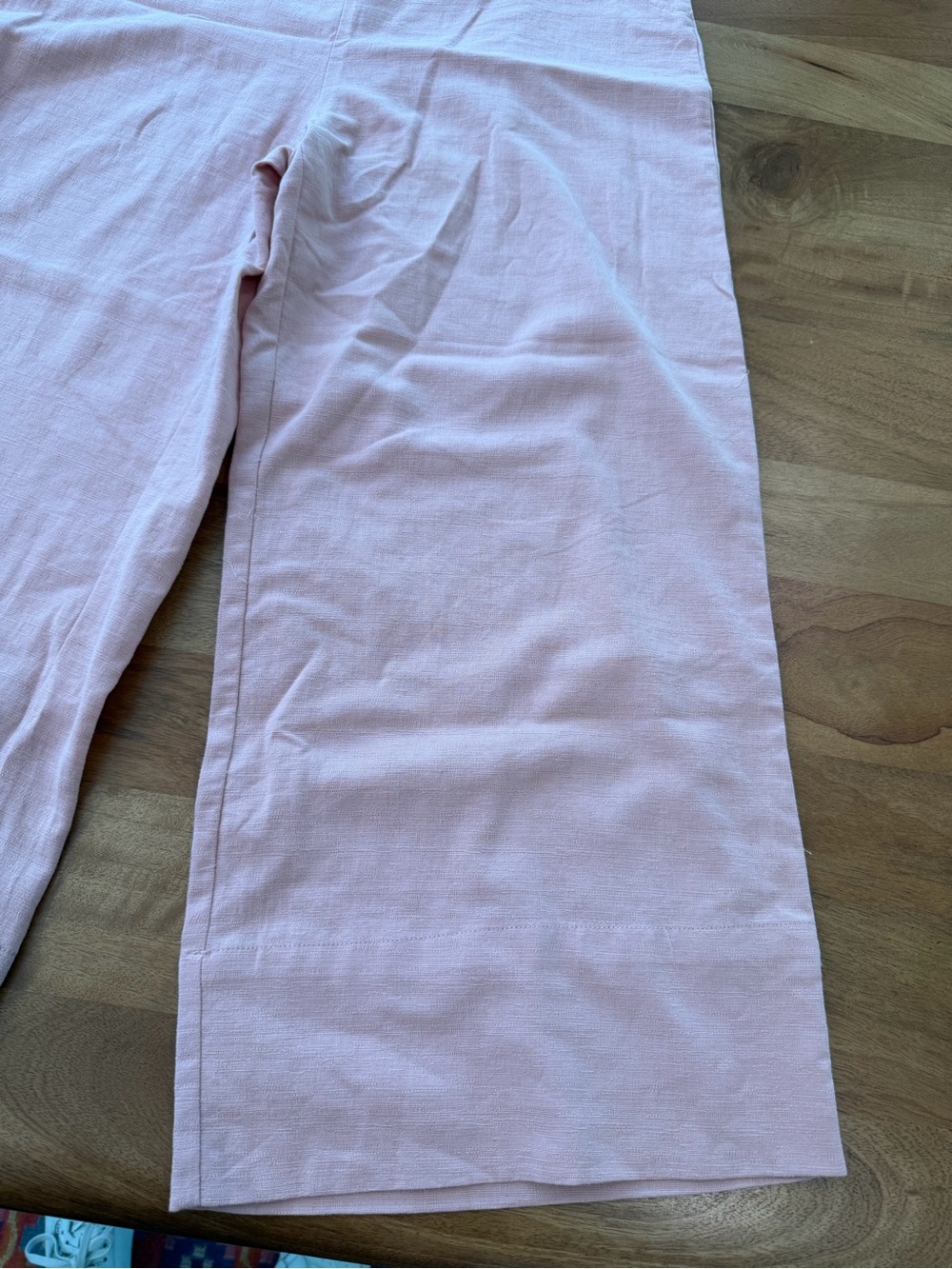 Good Luck Gem Linen Blend Dusty Rose High-rise Crop Wide Leg Lants Size Large - Picture 5 of 9